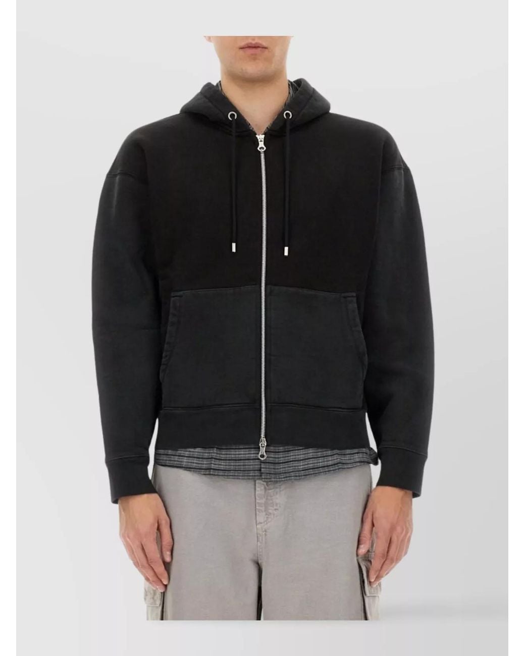 Our Legacy Black Organic Cotton Zip-Up Hoodie for men