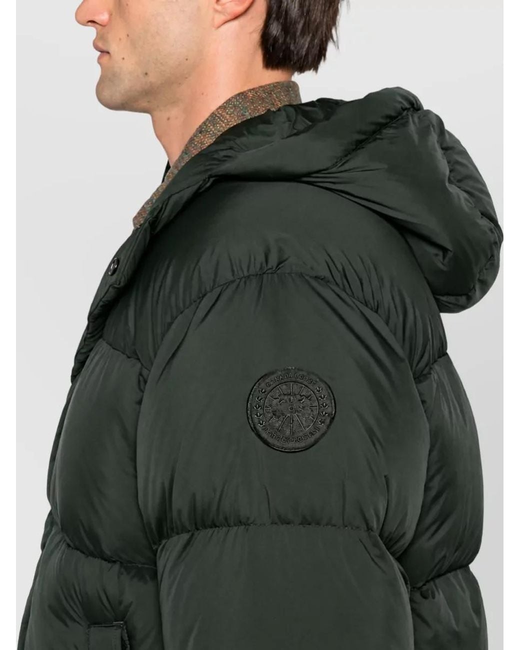 Canada Goose Green Down Hooded Puffer Jacket for men