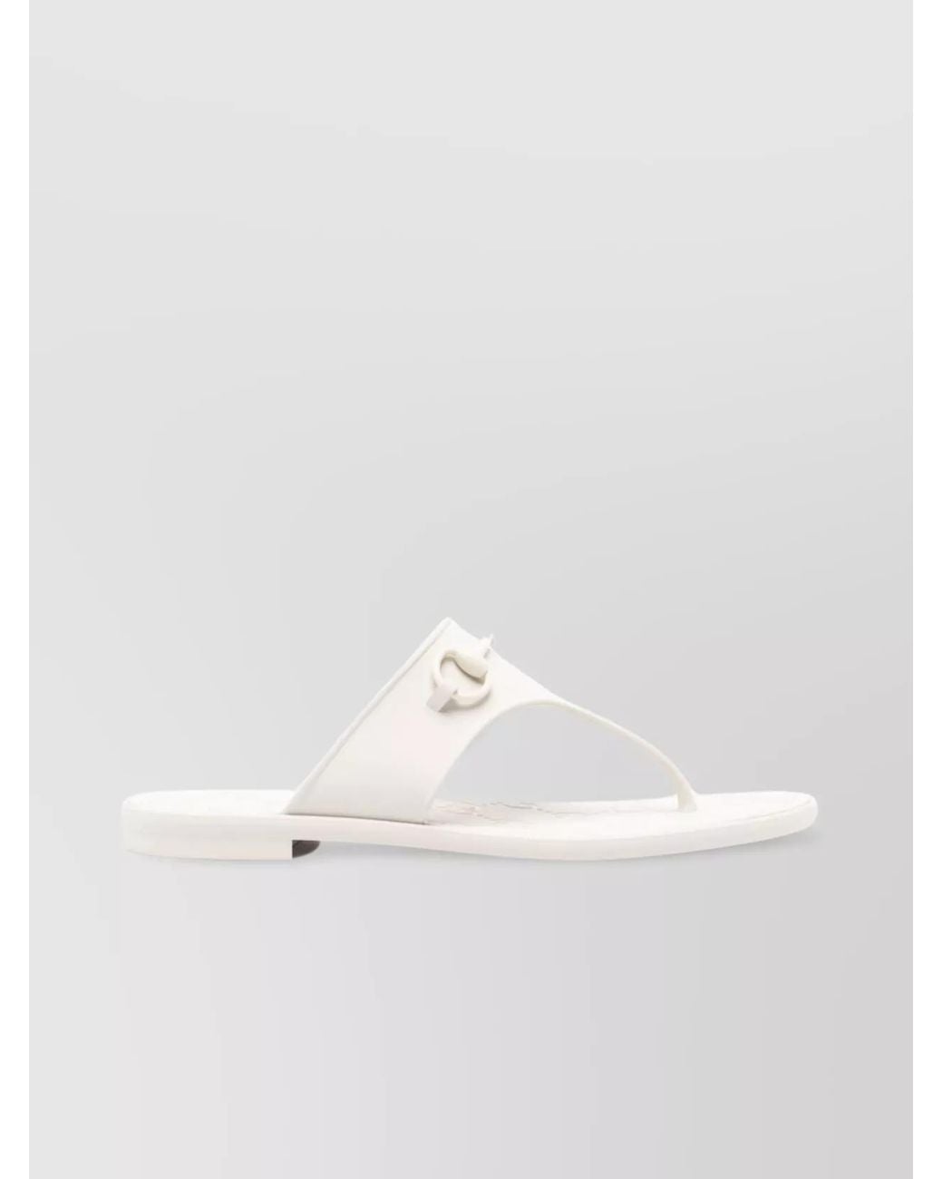 Gucci White Rubber Thong Sandals