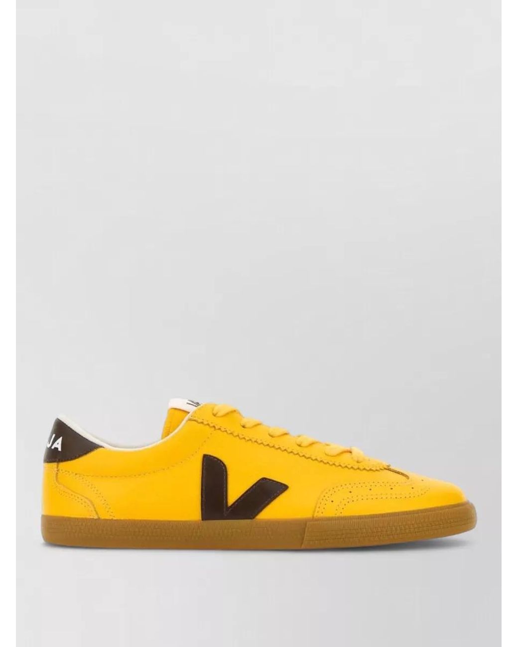 Veja Yellow Leather Lace-Up Sneakers