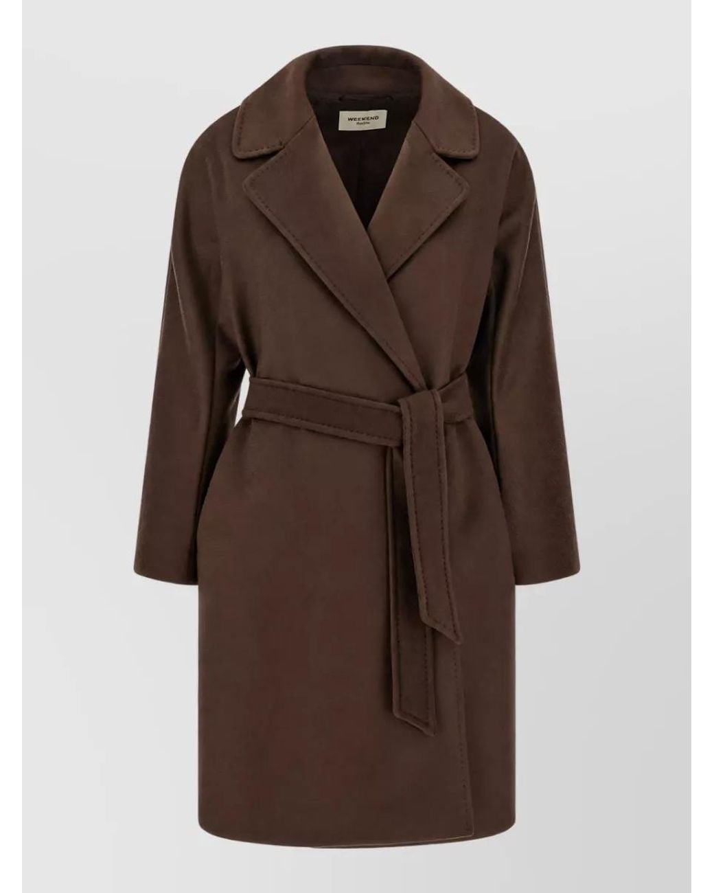 Weekend by Maxmara Brown Wool Belted Coat