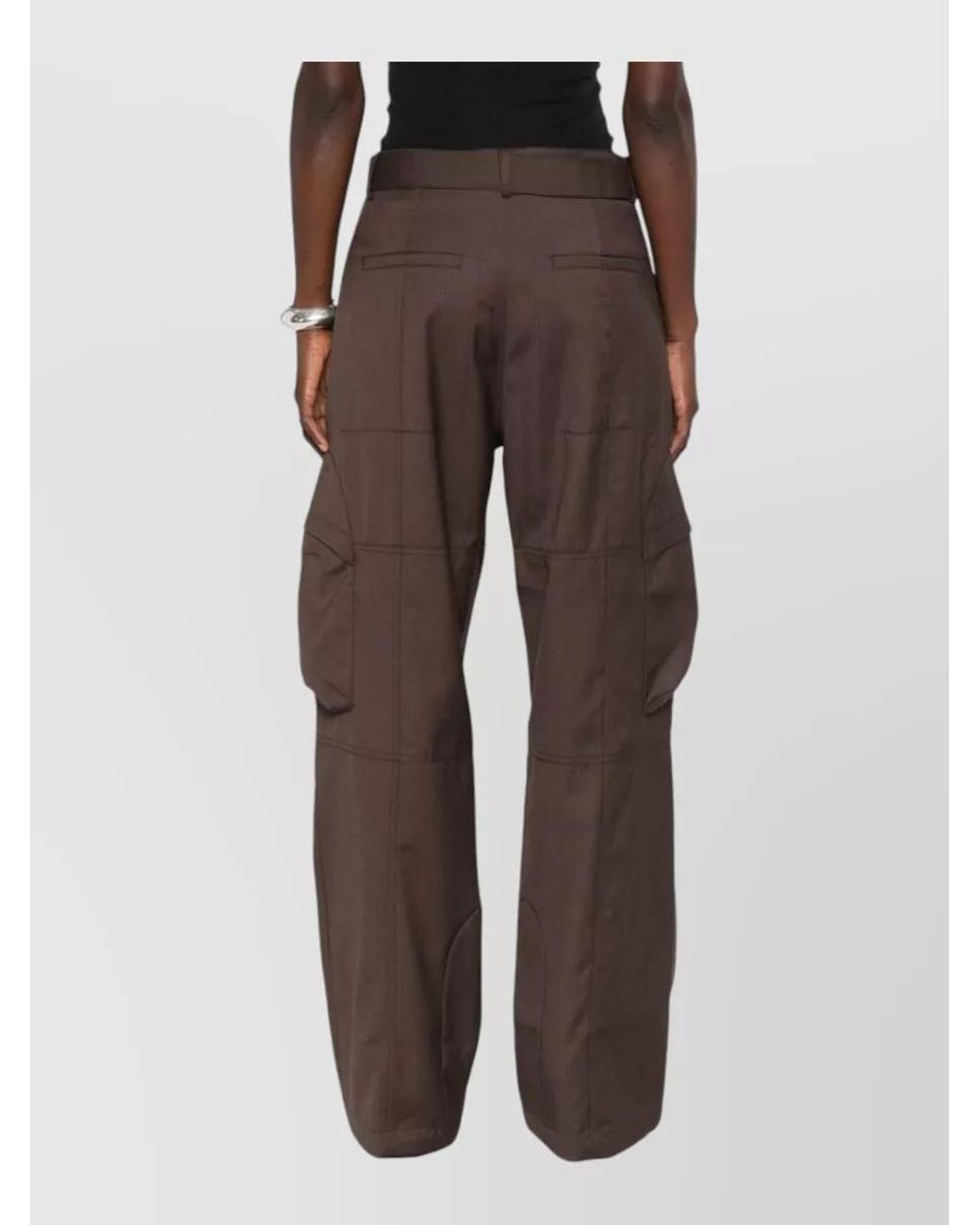 Frankie Shop Brown Straight-Leg Trousers