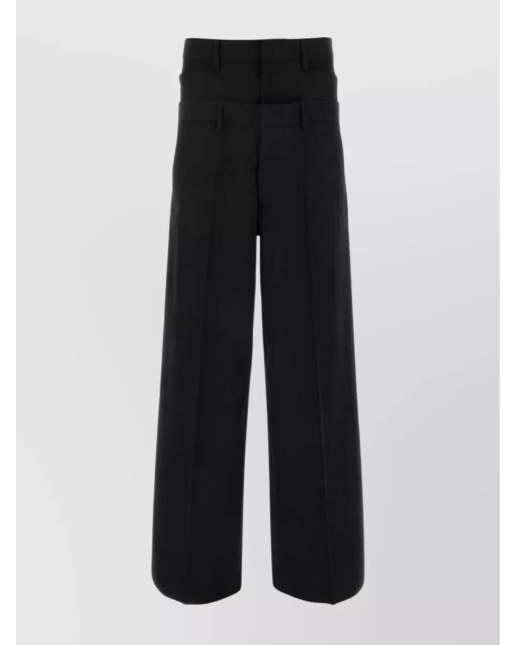 DSquared² Black Virgin Wool Wide-Leg Trousers
