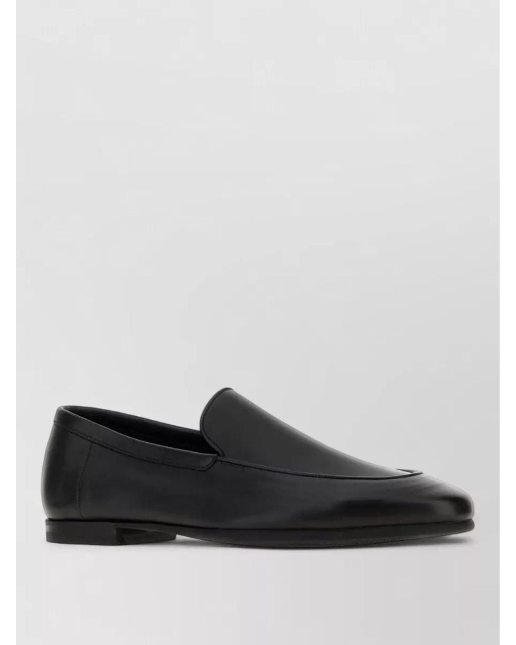 John Lobb Black Leather Loafers for men