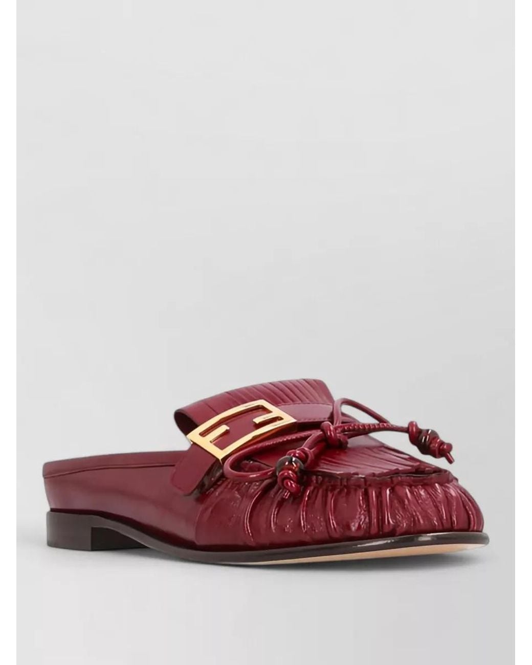Fendi Red Leather Loafers
