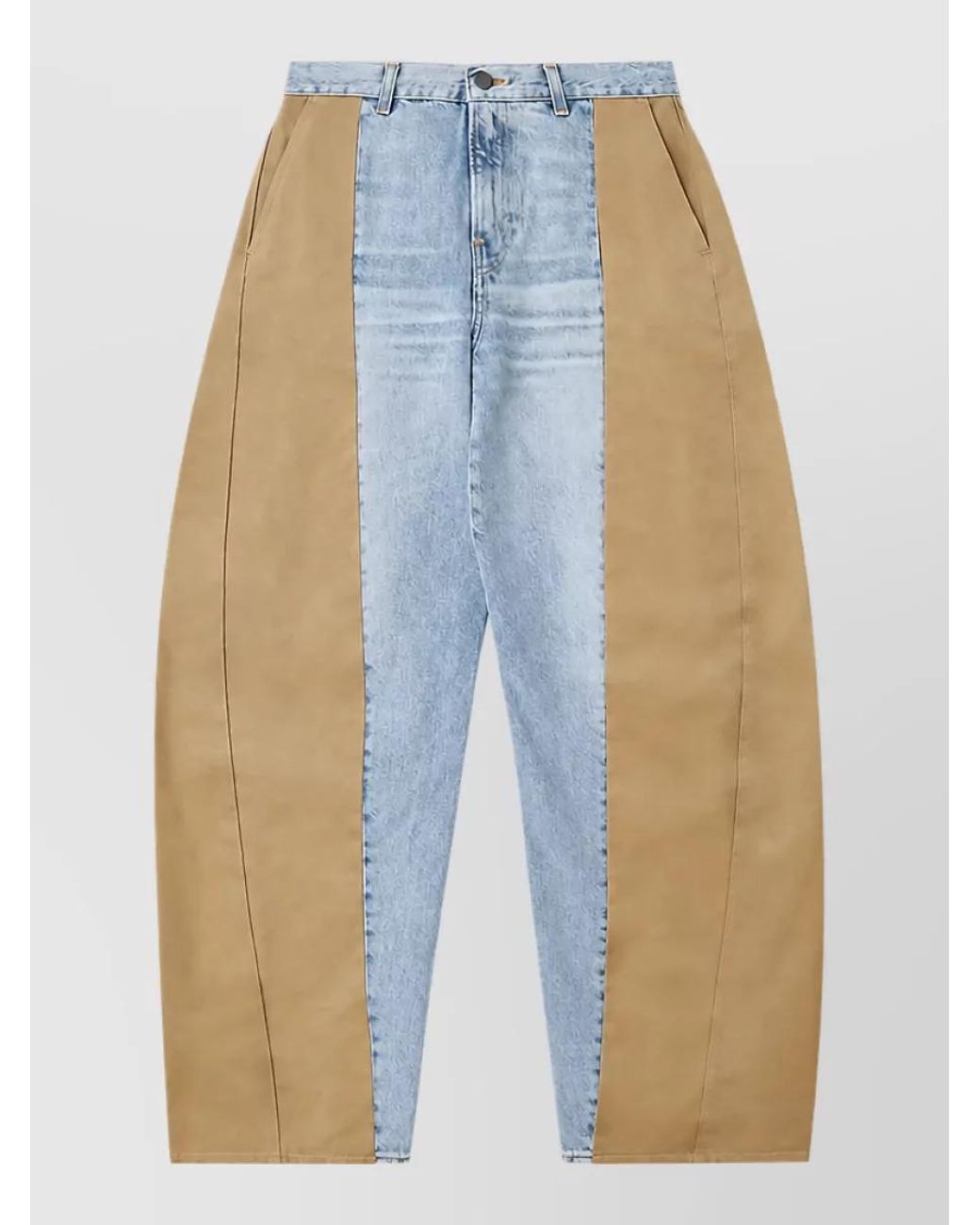 Haikure Blue Panelled Straight-Leg Jeans