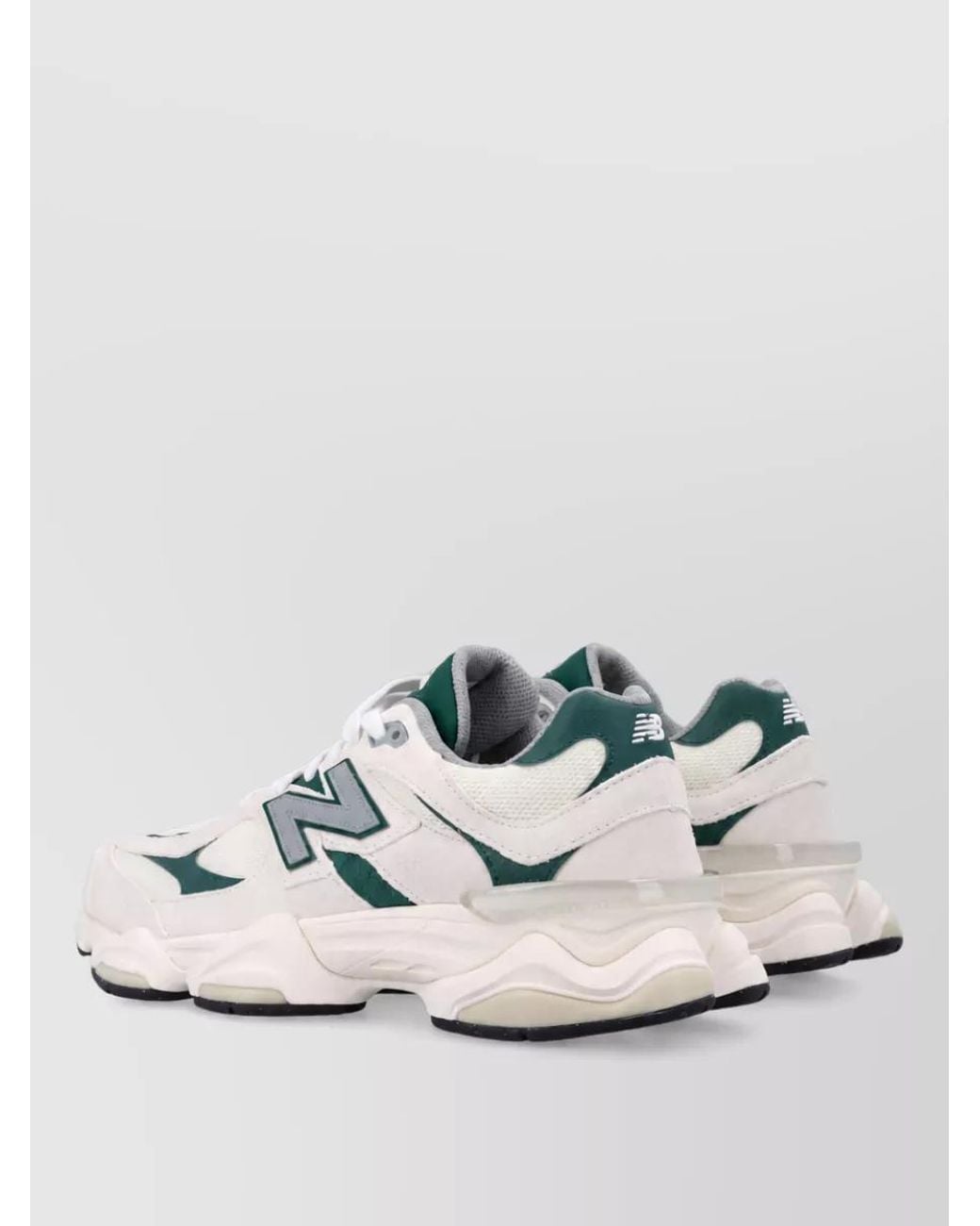 New Balance White Suede Mesh Lace-Up Sneakers