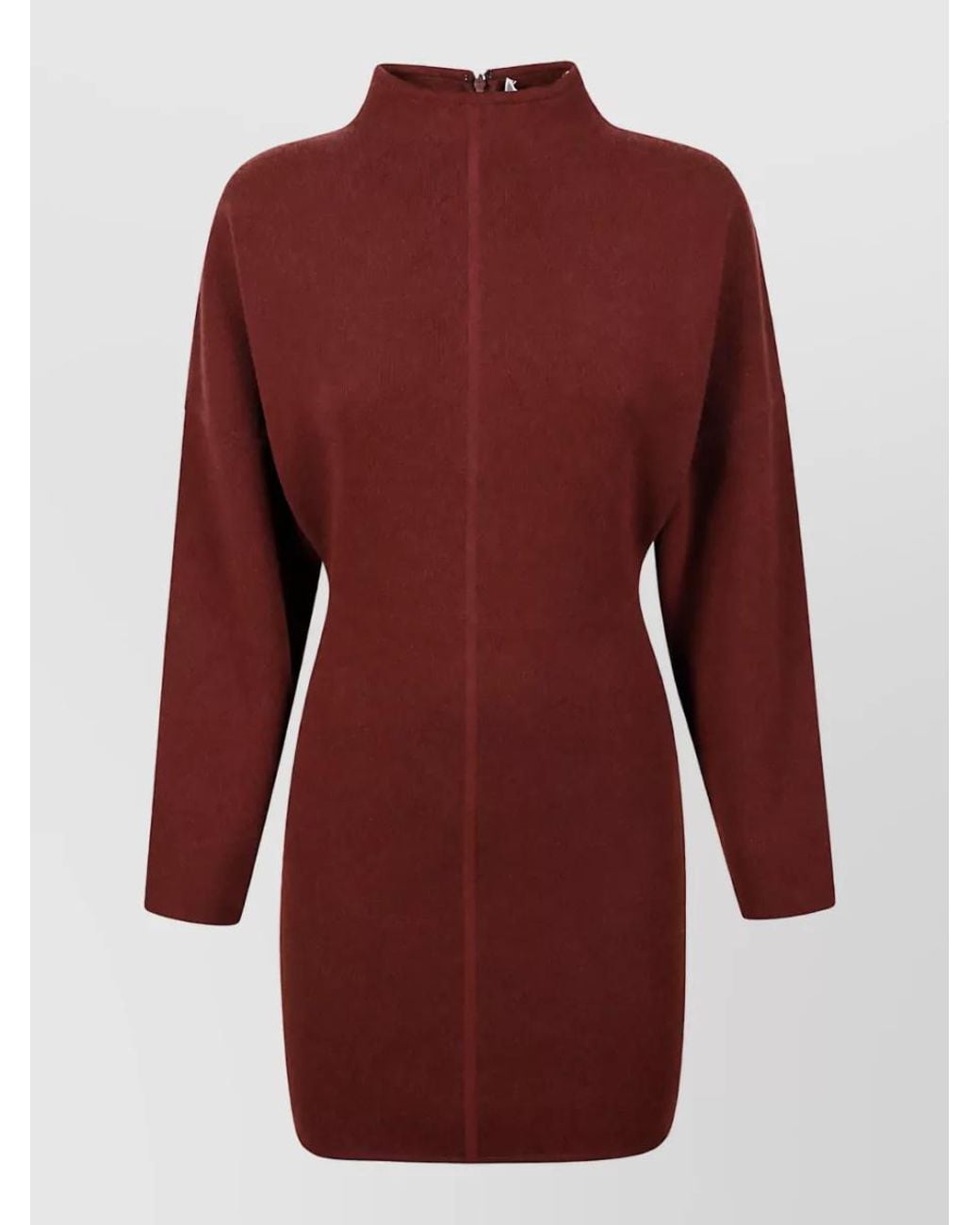 Max Mara Red Fine-Knit Knitted Dress