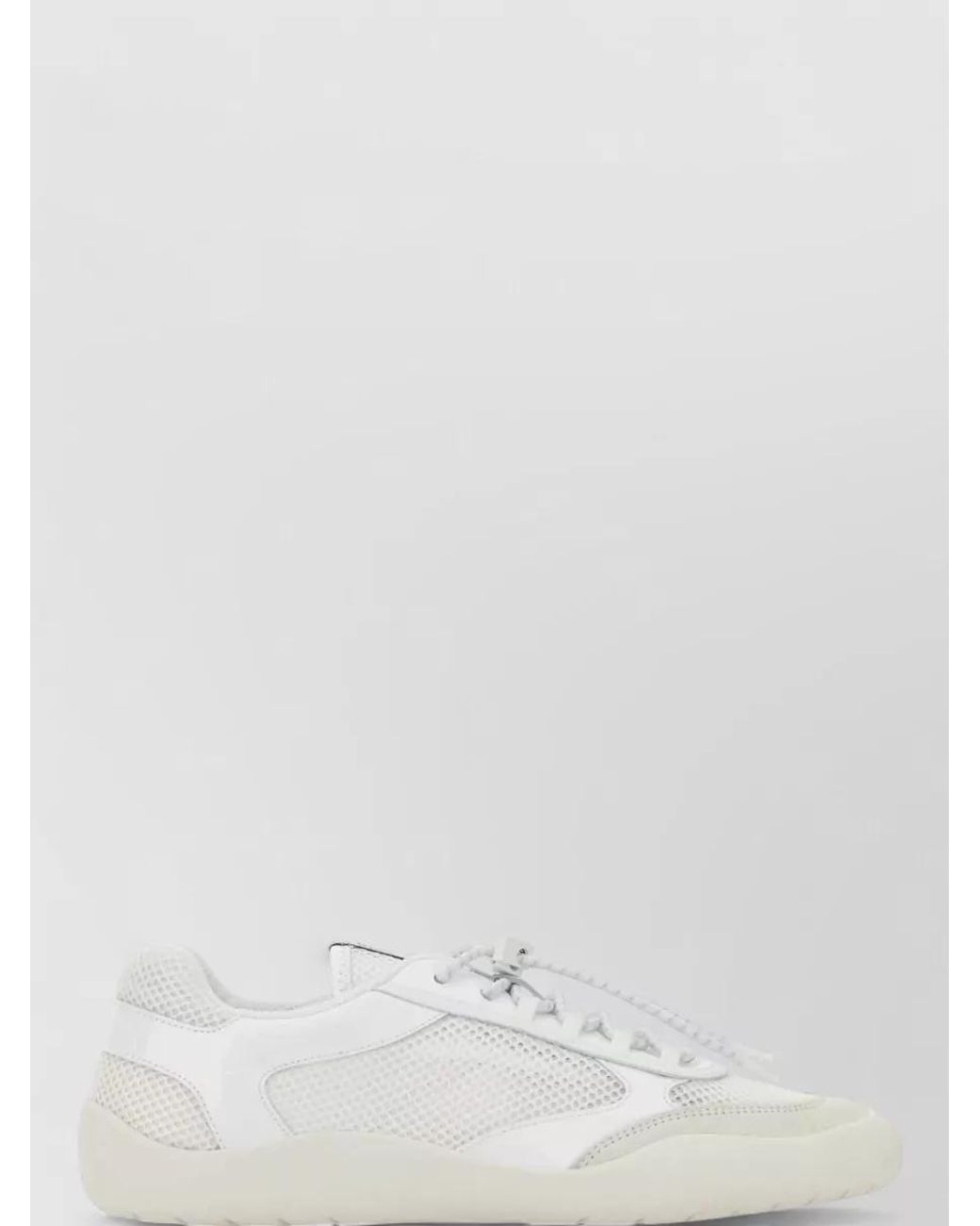 Prada White Mesh Low-Top Sneakers