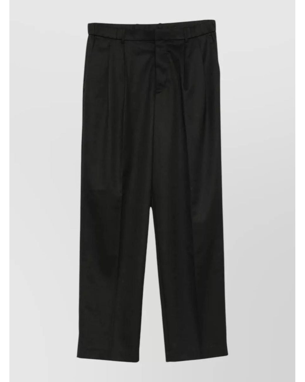Calvin Klein Black Pleated Straight-Leg Tailored Trousers for men