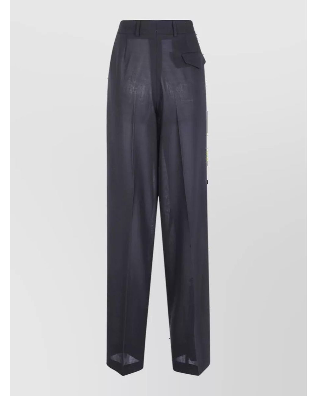 Tom Ford Blue Virgin Wool Pleated Wide-Leg Trousers