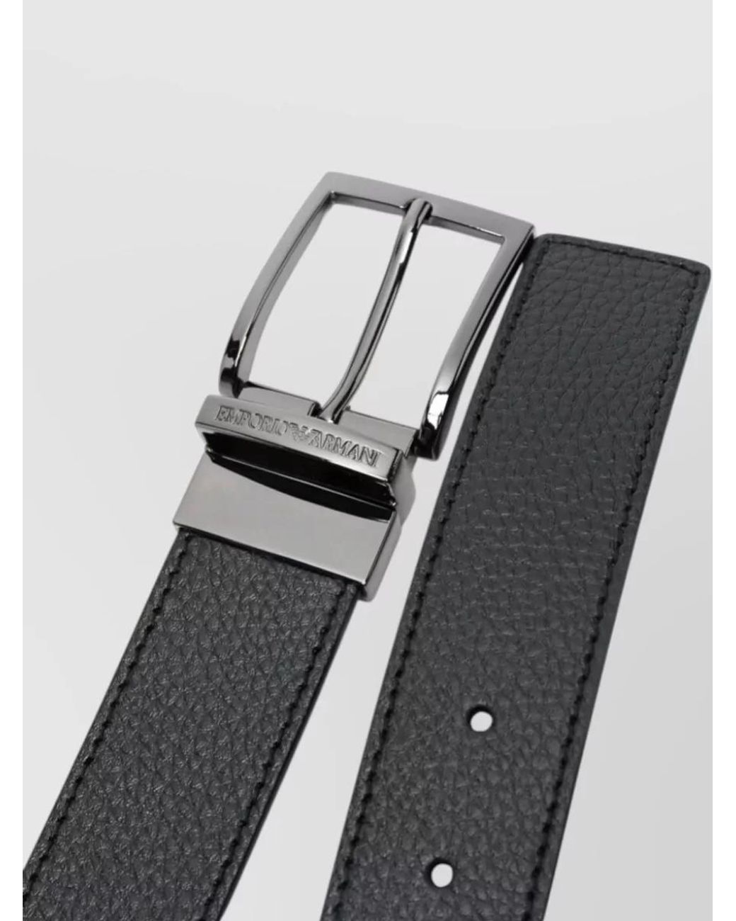 Emporio Armani Gray Reversible Leather Belt for men