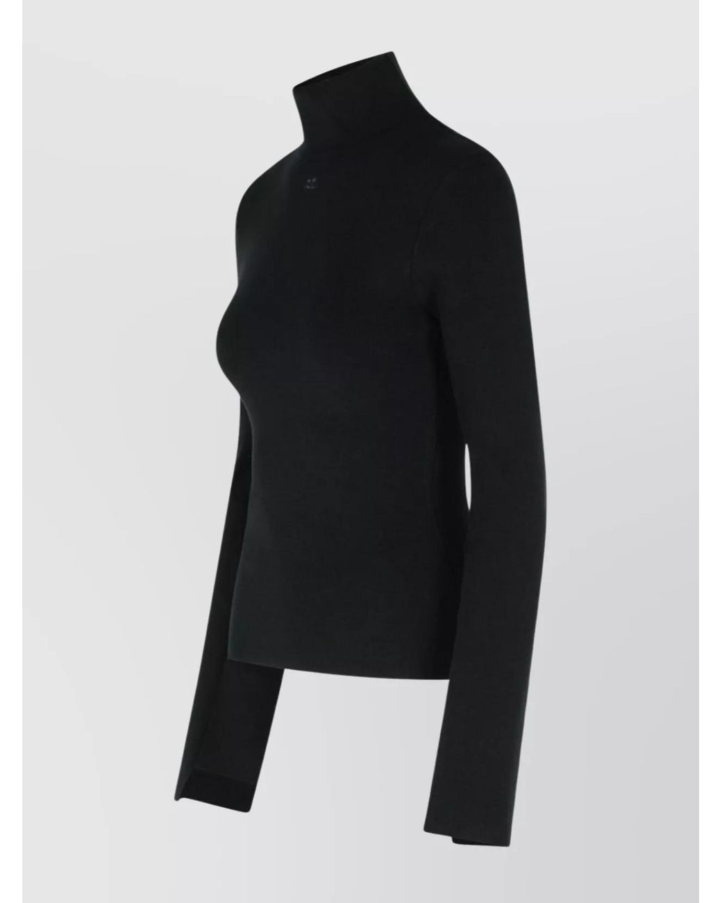 Courreges Black Turtleneck Knitted Top