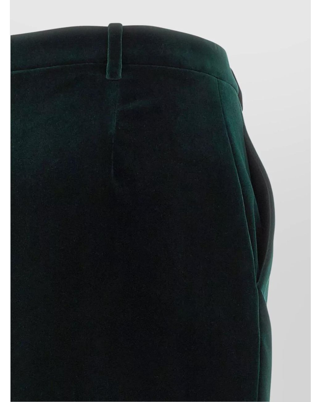 Saint Laurent Black Cotton Velvet Wrap Midi Pencil Skirt