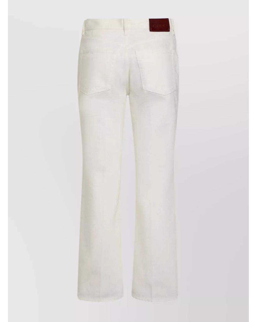 Gucci White Cropped Denim Straight-Leg Trousers