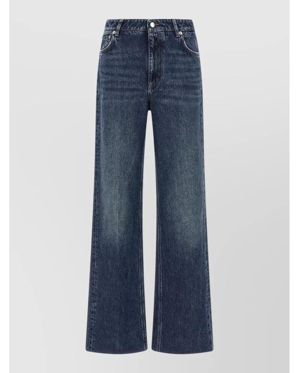 Dolce & Gabbana Blue High-Rise Wide-Leg Denim Jeans