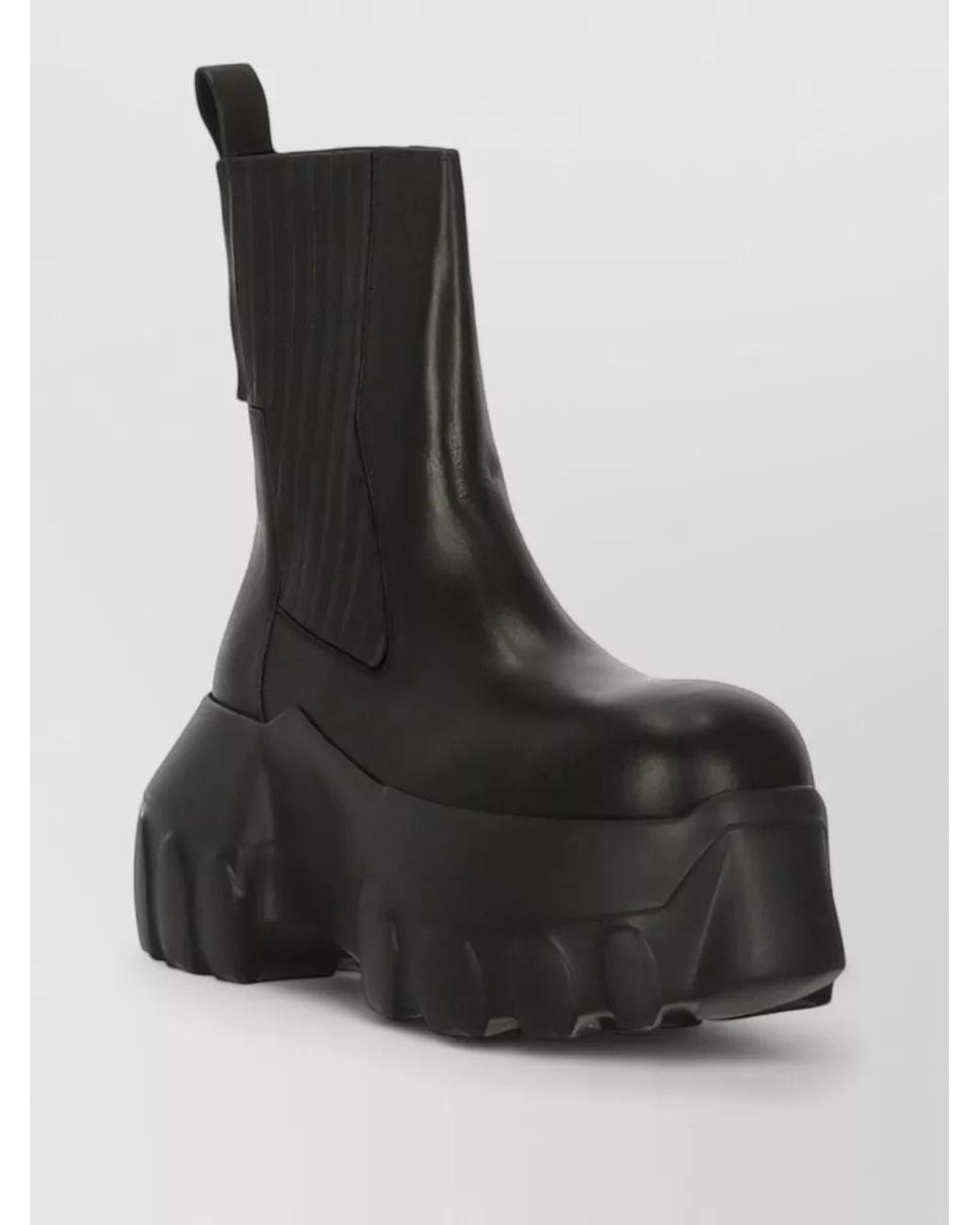 Rick Owens Black Leather Chelsea Ankle Boots for men