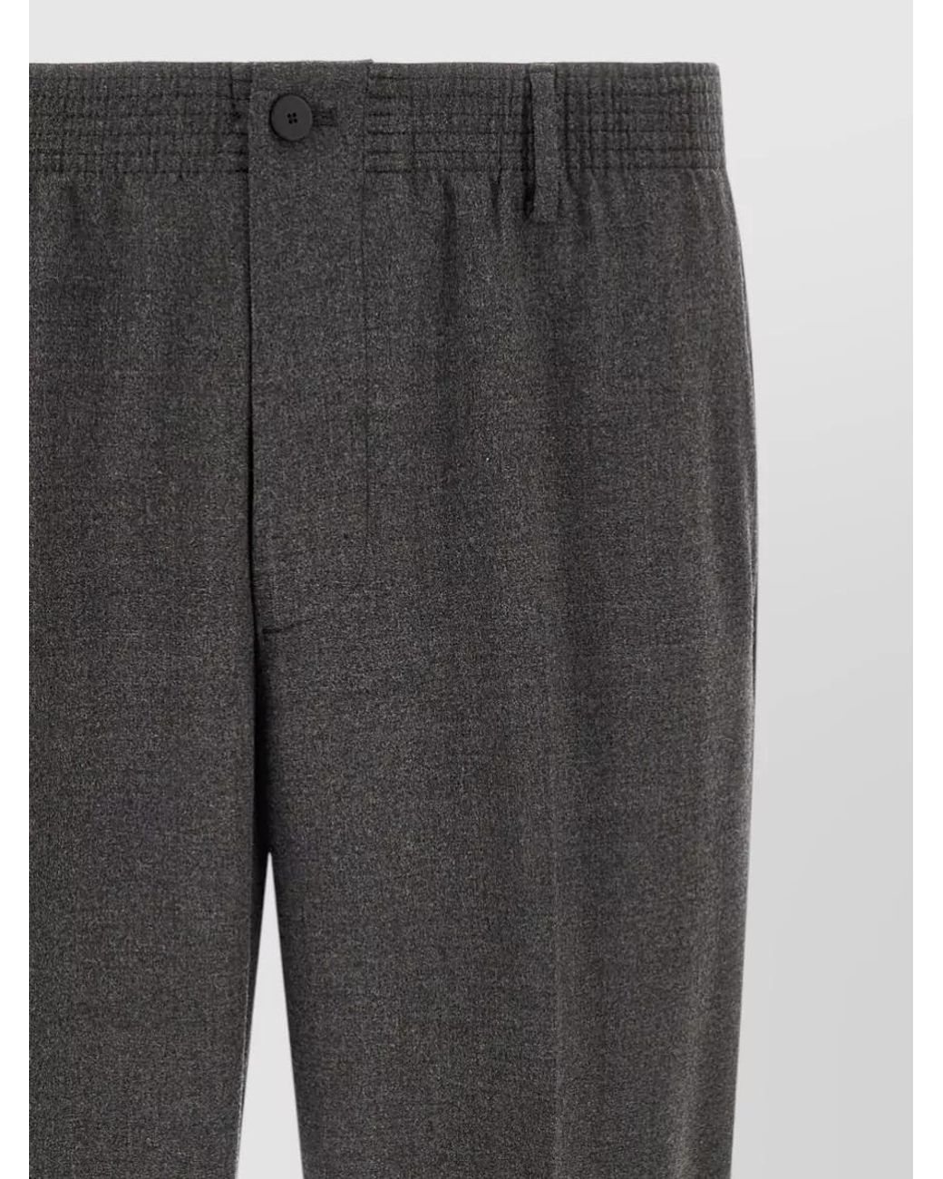 Cellar Door Gray Virgin Wool Tapered Tailored Trousers for men