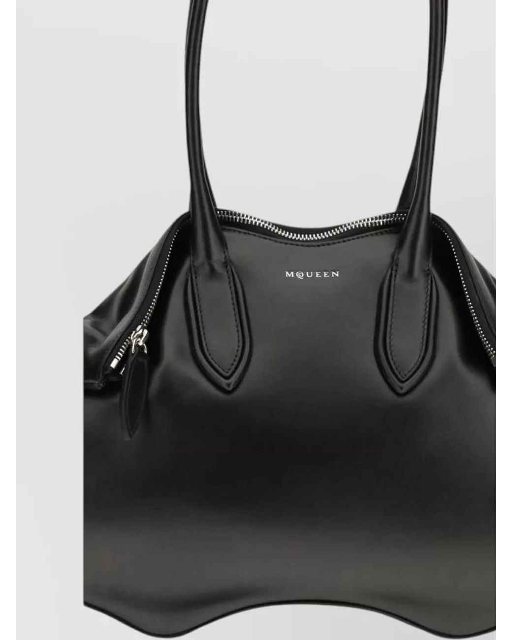 McQueen Black Calf Leather Shoulder Bag
