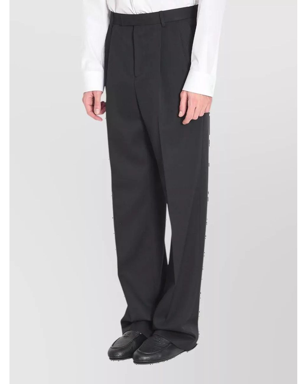 Céline Gray Wool High-Rise Straight-Leg Trousers for men