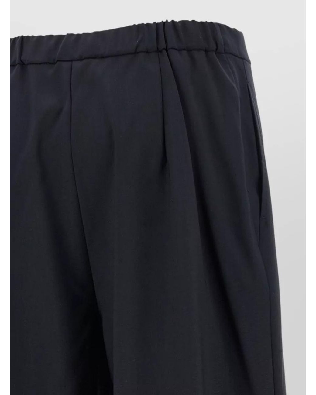 Max Mara Blue Virgin Wool Wide-Leg Trousers