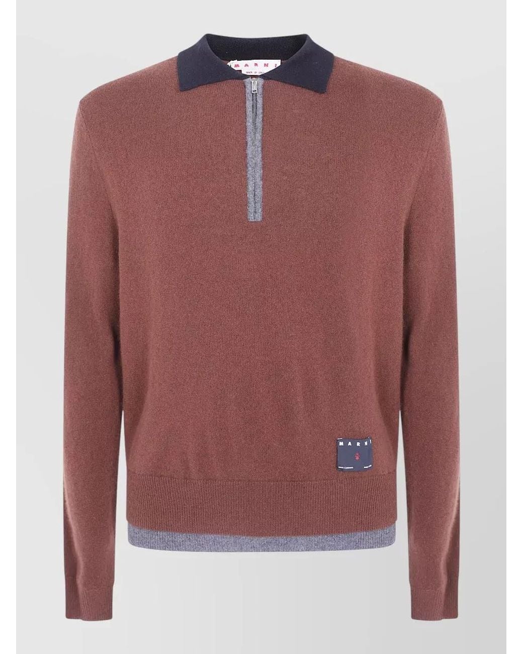 Marni Red Cashmere Polo Sweater for men