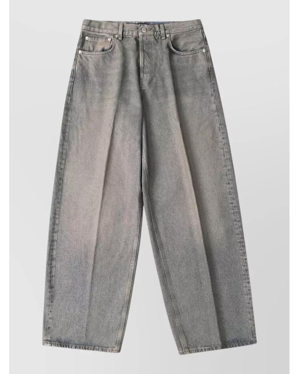 Haikure Gray Mid-Rise Straight-Leg Jeans for men