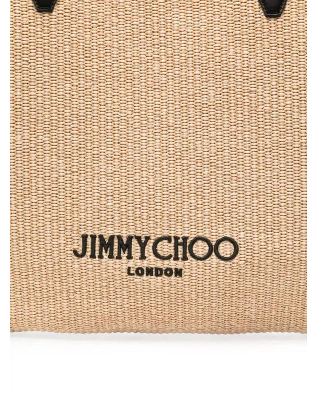 Jimmy Choo Natural Raffia Tote Bag Side Drawstrings