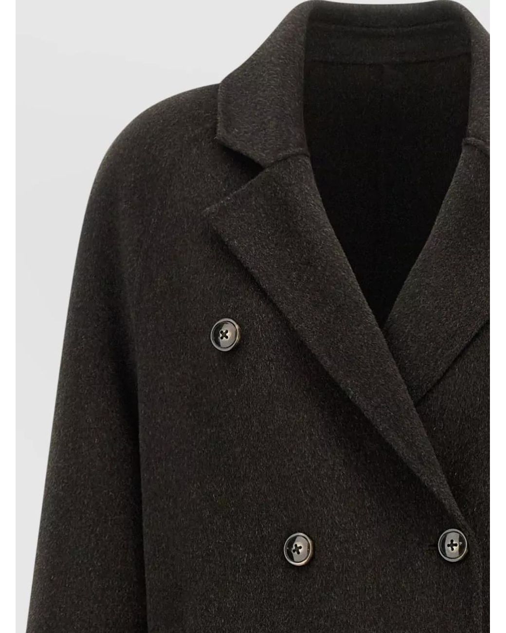 Loulou de Saison Black Wool Cashmere Double-Breasted Coat