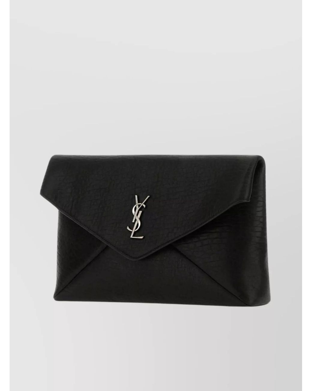 Saint Laurent Black Leather Envelope Clutch Bag for men