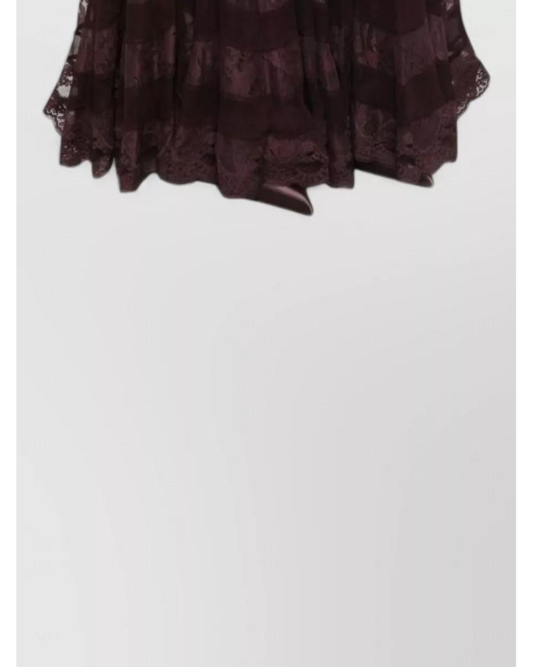 Zimmermann Purple Silk Floral Print Lace Panel Maxi Skirt