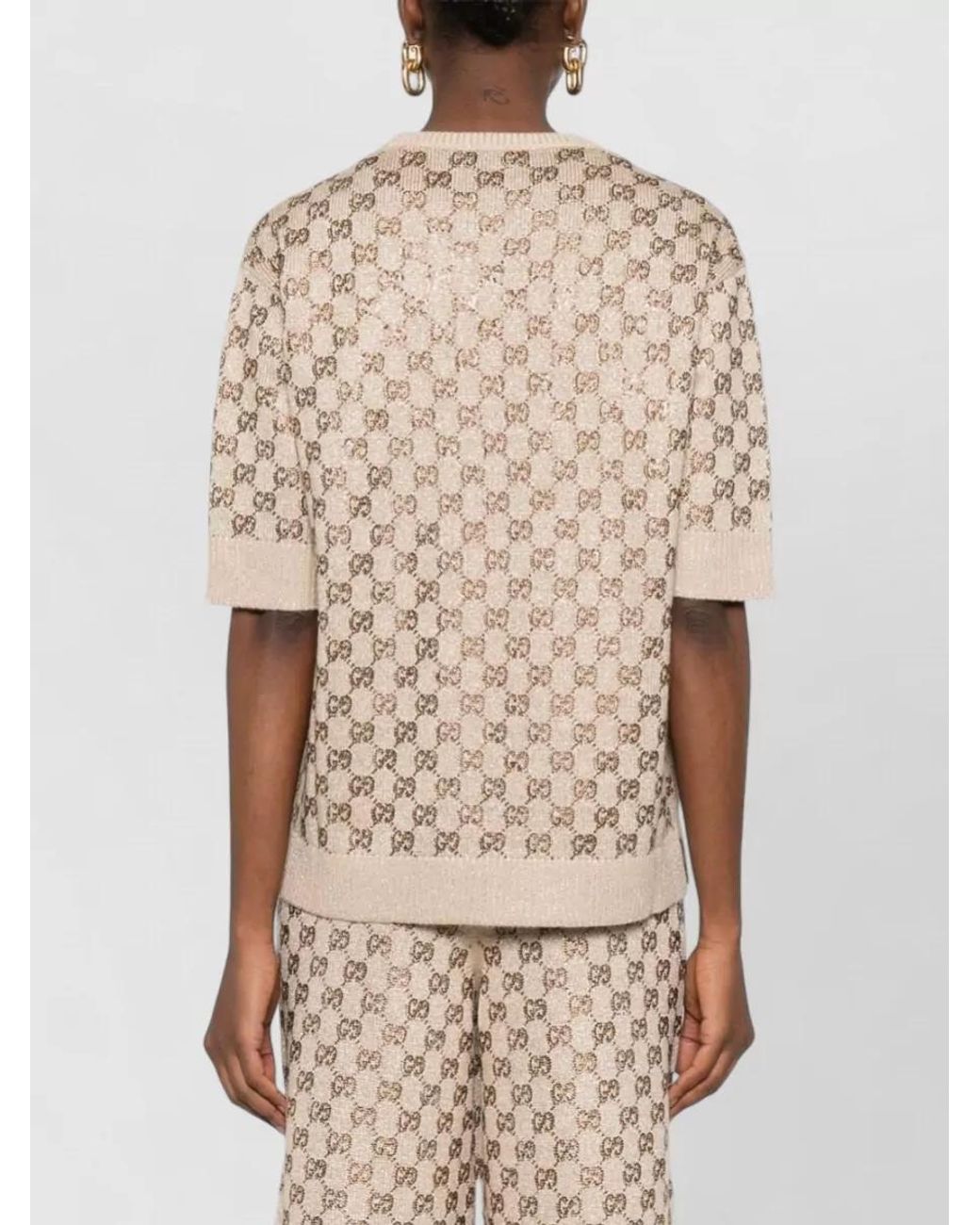 Gucci Natural Wool Logo-Print Sweater
