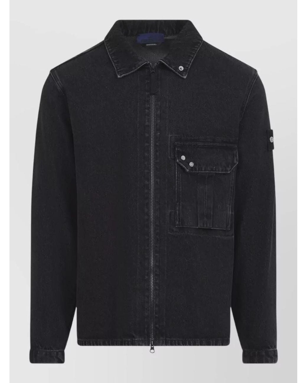 Stone Island Blue Denim Shirt Jacket for men