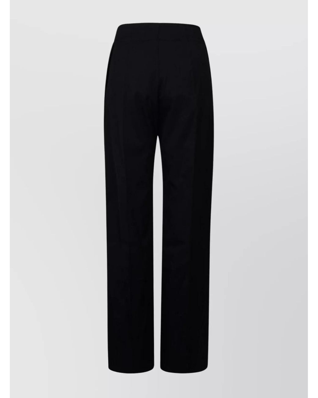 Patou Black Virgin Wool High-Rise Wide-Leg Tailored Trousers