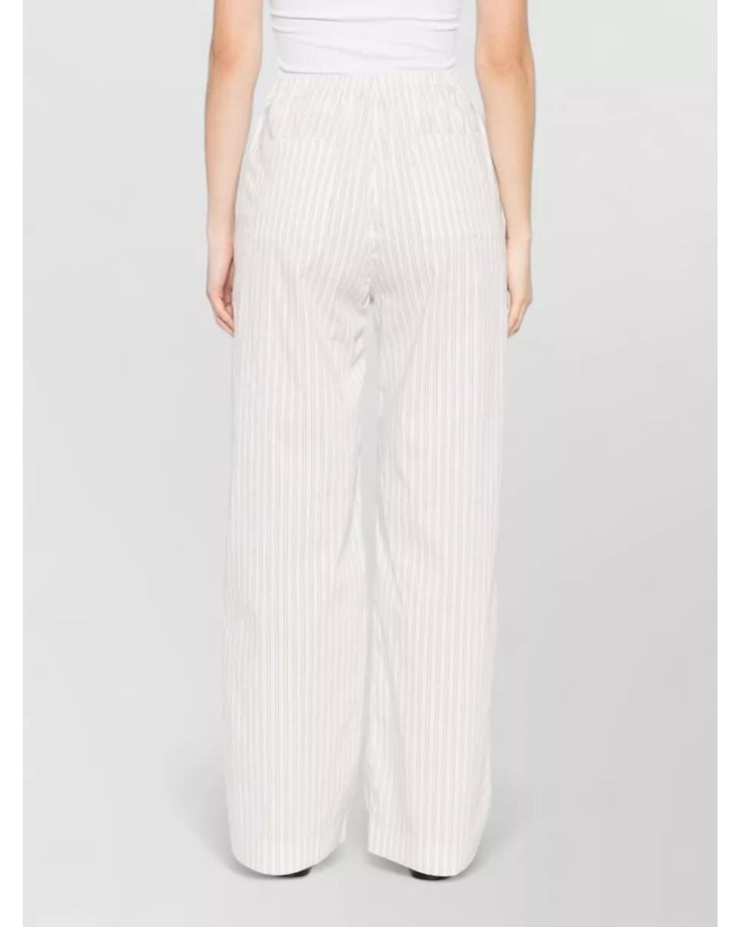 IRO White Striped Wide-Leg Trousers