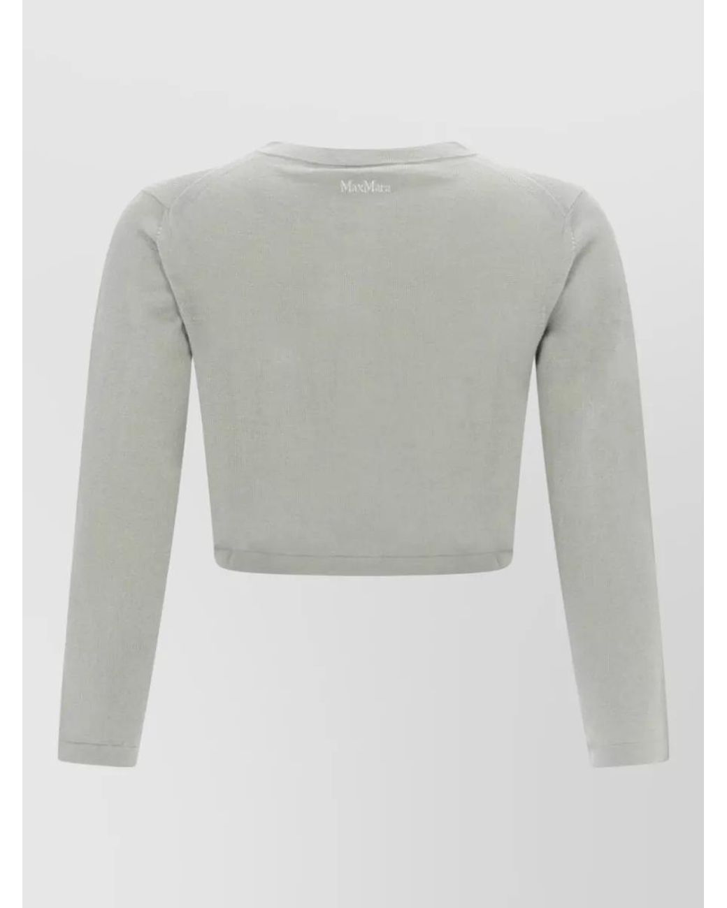 Max Mara Gray Silk Cashmere Cropped Cardigan