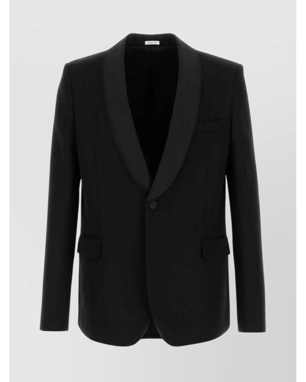 McQueen Black Wool Single-Breasted Blazer for men