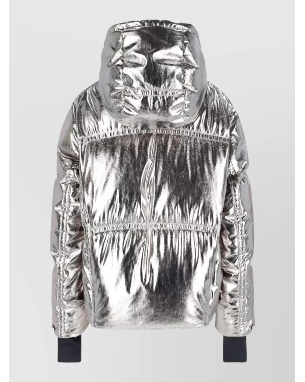 Moncler White Metallic Down Puffer Jacket