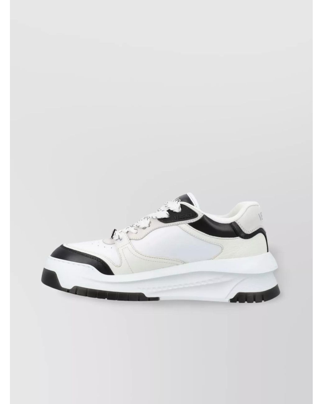 Versace Metallic Leather Low-Top Sneakers for men