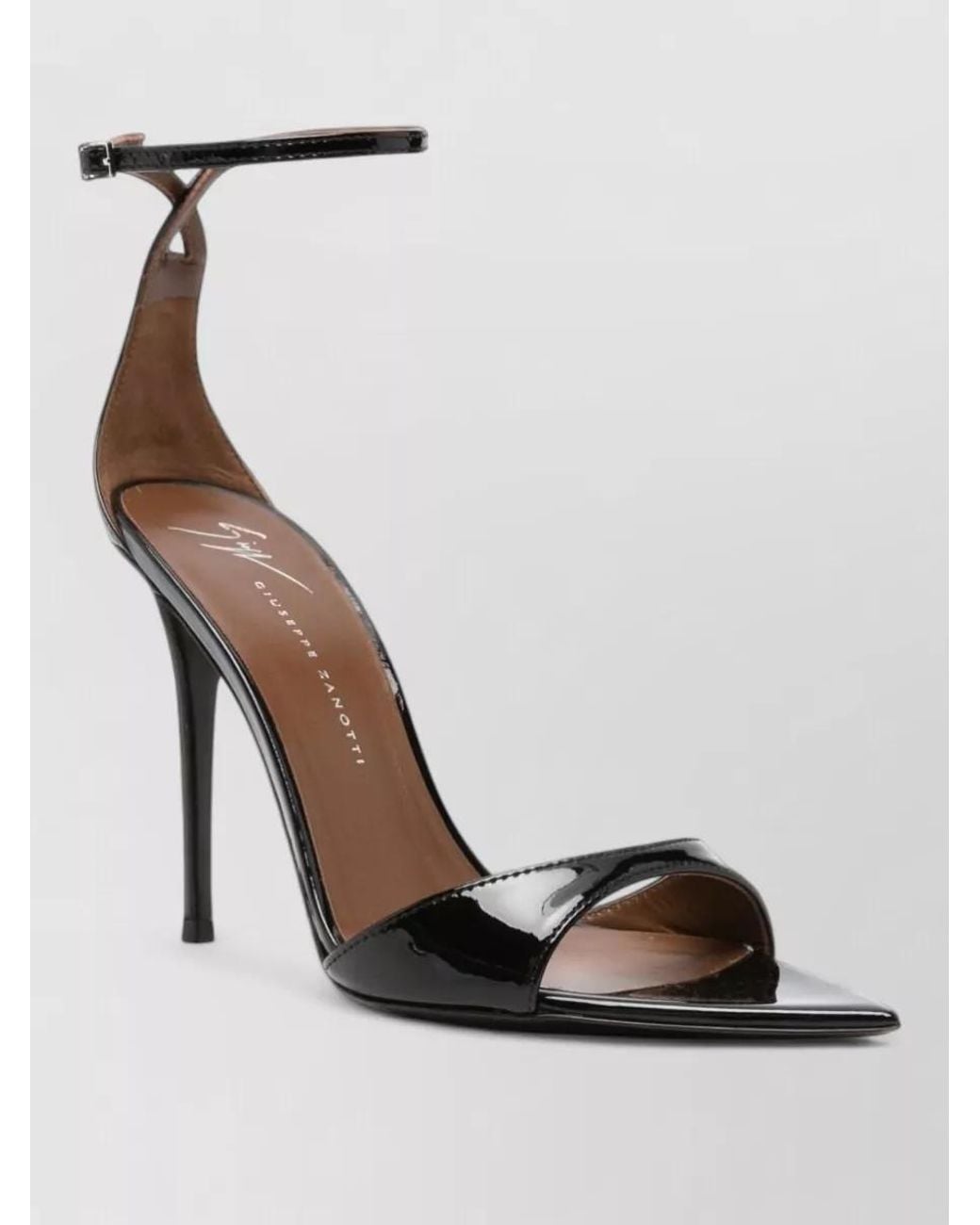 Giuseppe Zanotti White Patent Leather Ankle-Strap Pointed-Toe Stiletto Pumps