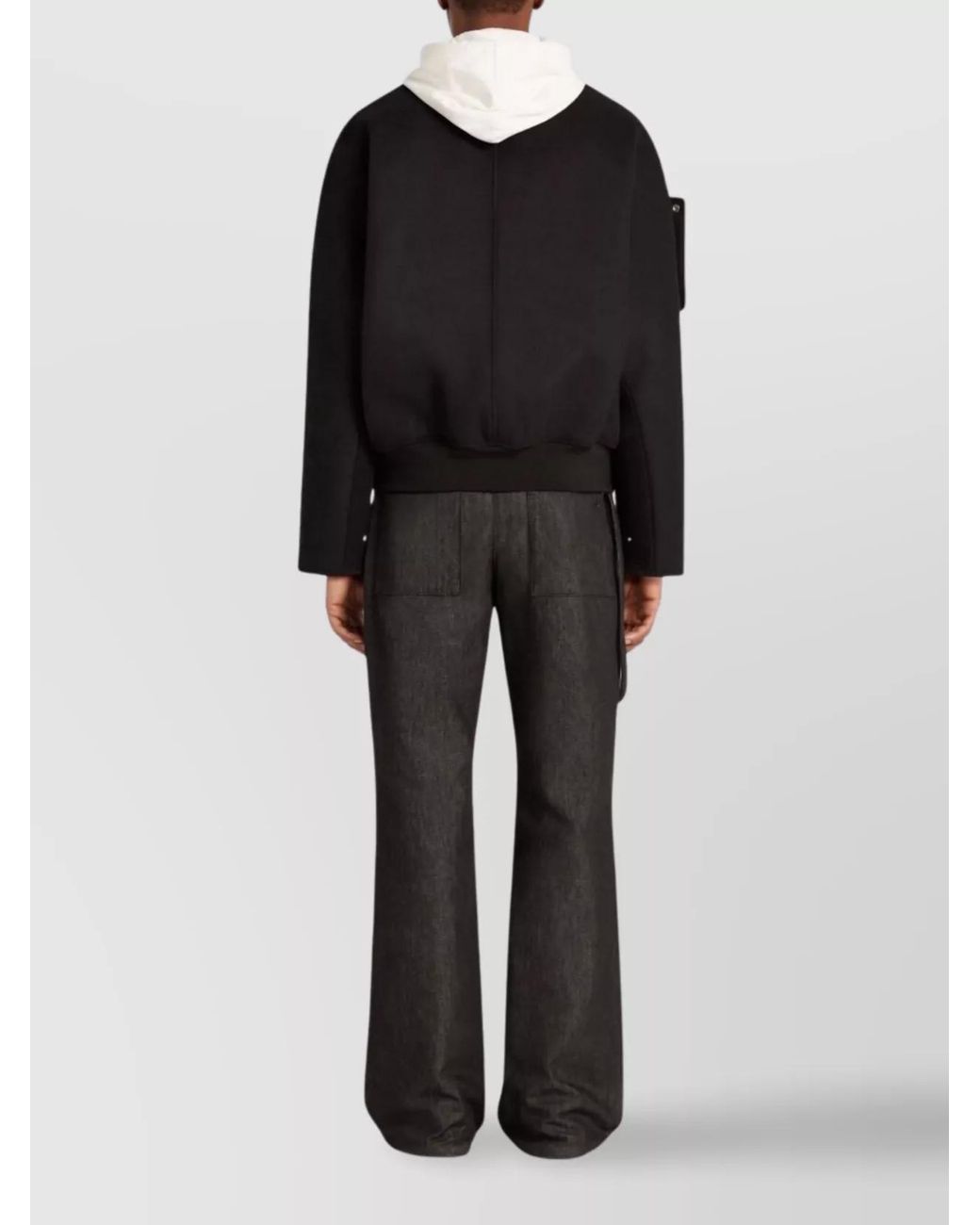 Courreges Black Silk Wool Lightweight Jacket for men