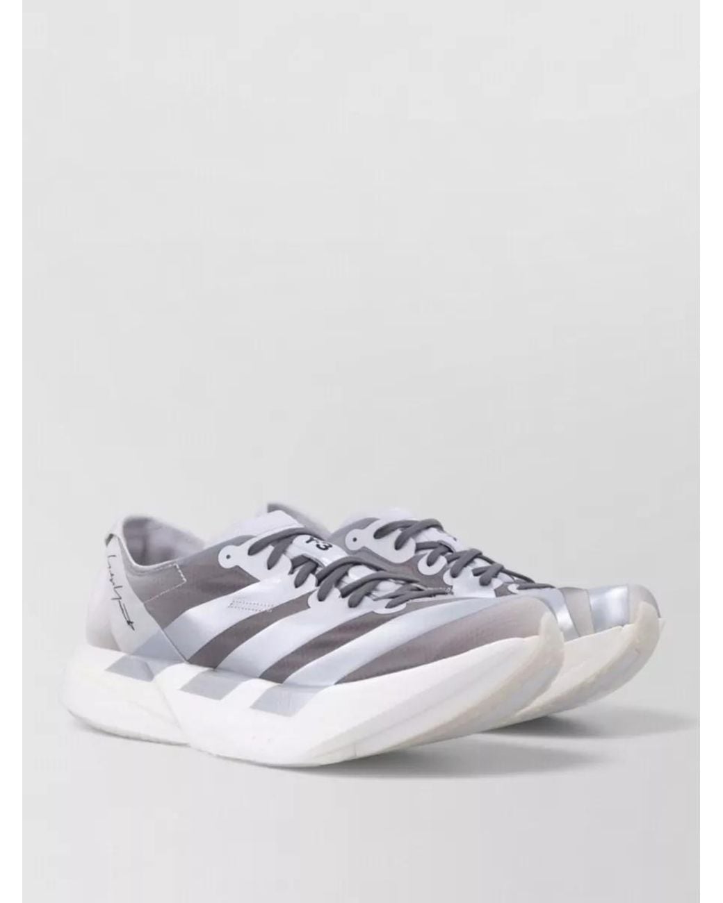 Y-3 White Adios Pro 4 Lace-Up Sneakers