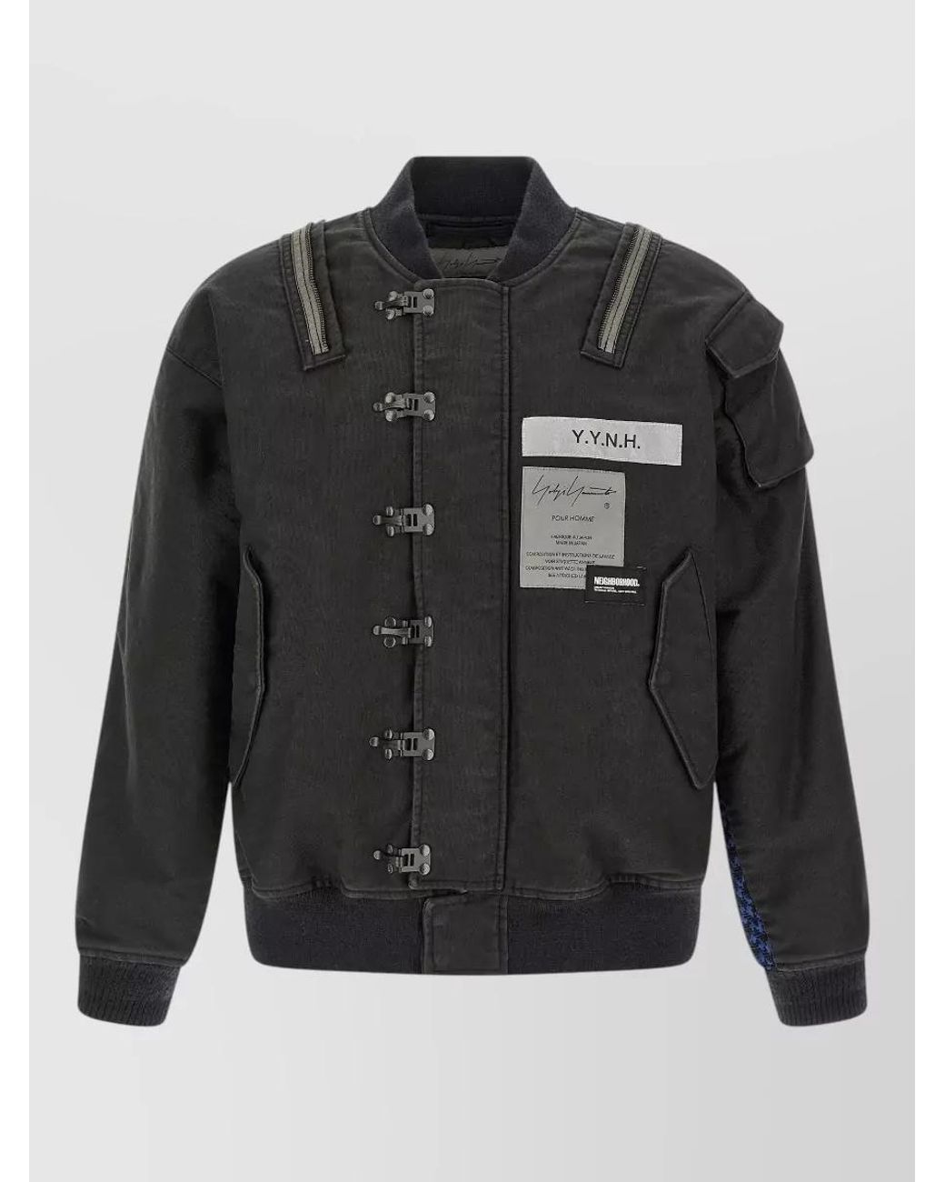 Yohji Yamamoto Black Cotton Printed Bomber Jacket for men