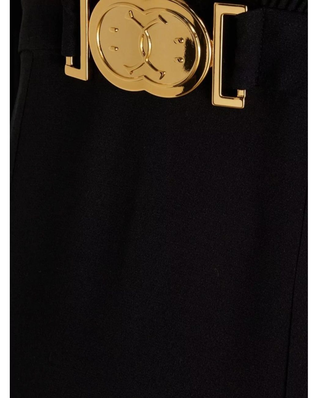 Moschino Black V-Neck Long-Sleeve Midi Dress