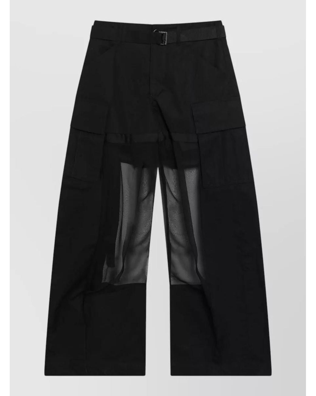 Sacai Black Wide-Leg Trousers