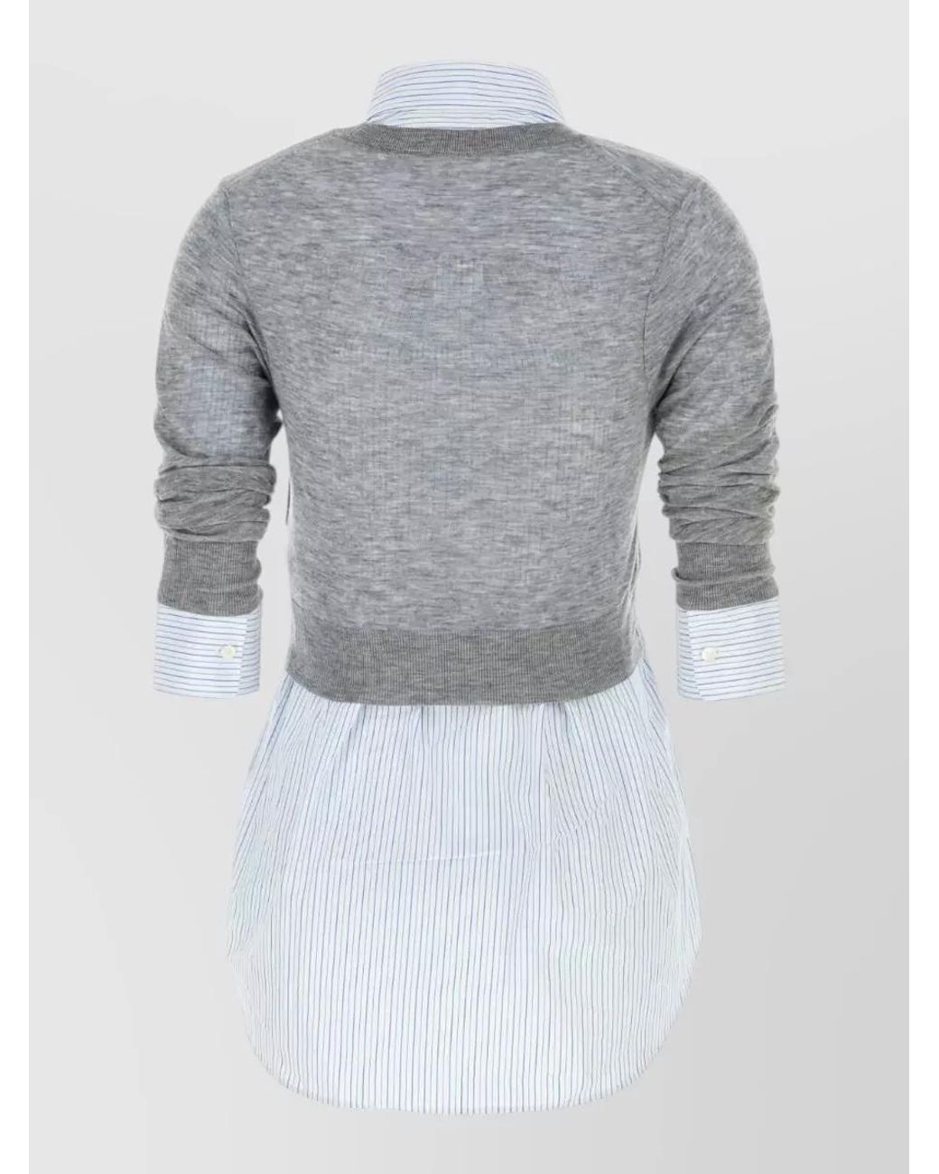 Alexander Wang Gray Wool Sheer Panel Knitted Shirt