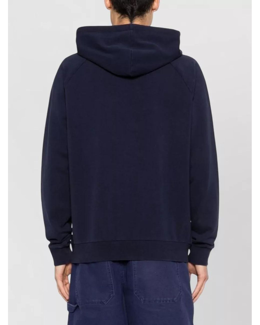 Moschino Blue Cotton Crewneck Hoodie for men