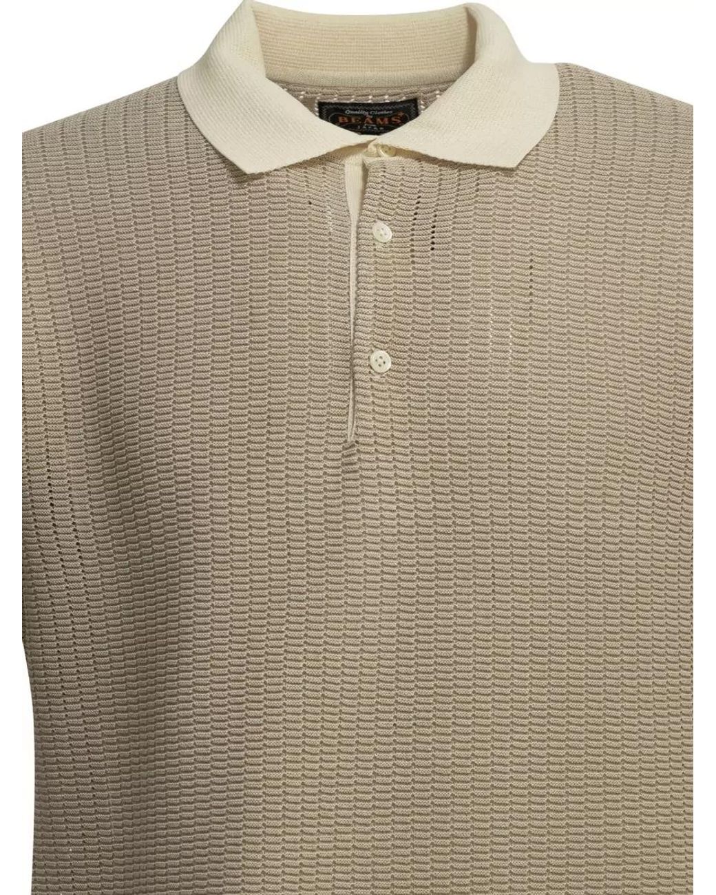 Beams Plus Natural Buttoned Polo Shirt for men
