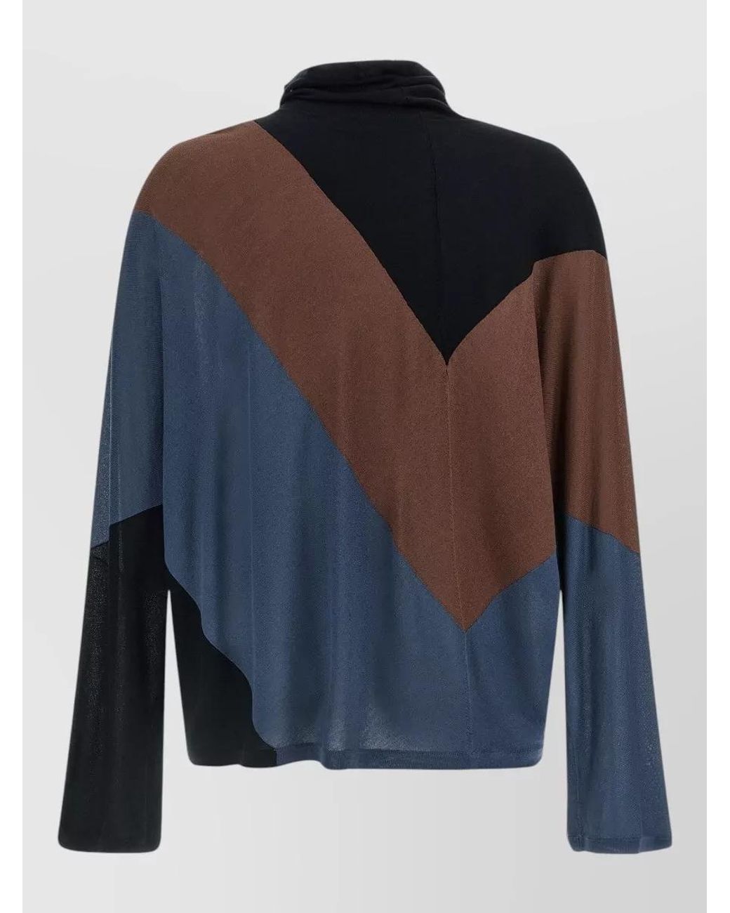 Kiko Kostadinov Blue Silk-Blend High-Neck Asymmetric Sweater for men