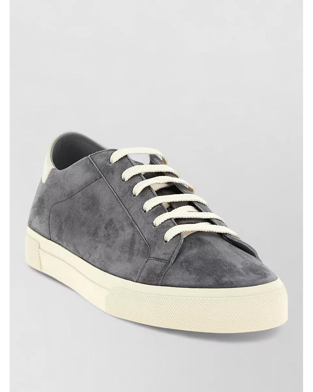 Brunello Cucinelli Blue Suede Low-Top Sneakers for men